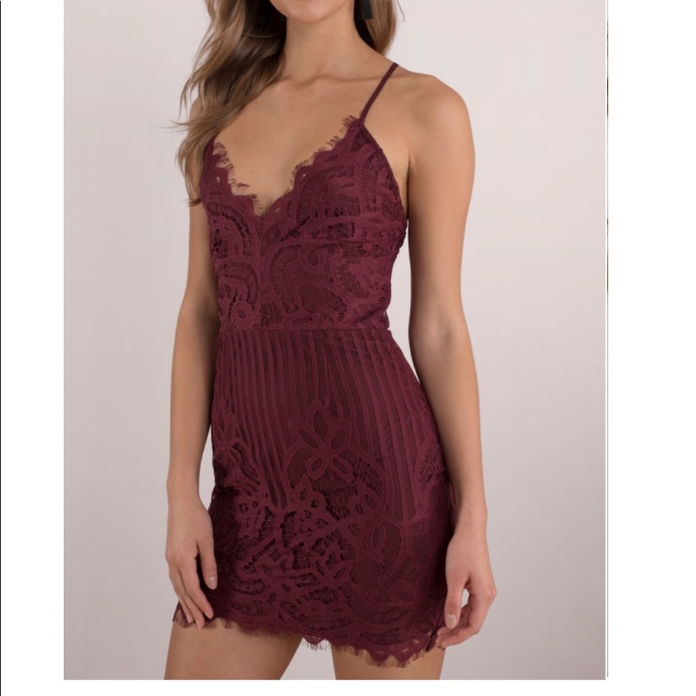 Maroon Short Dress - Tobi Lena Dress